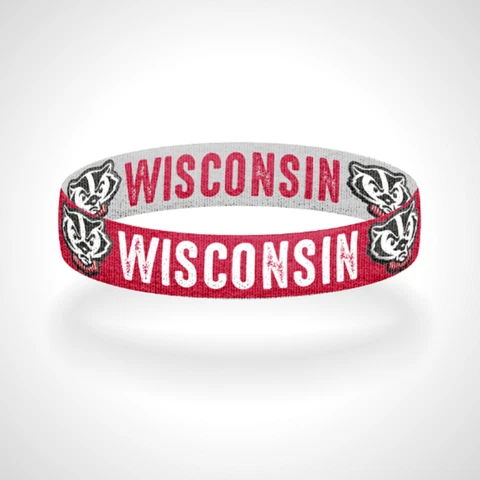 Reversible Wisconsin Badgers Bracelet Wristband Bucky Go Badgers Cover