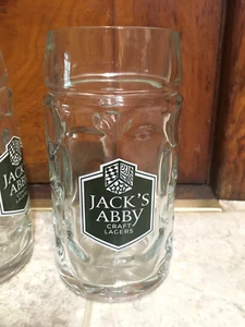 Nueva taza de cerveza Jacks Abby Craft Lager de vidrio pesado de 6,25" x 3" - Imagen 1 de 3
