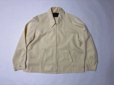 1980-е Мужская желтая ветровка куртка размер XL винтажный ретро рокабилли диско - Изображение 1 из 4