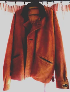 Retro Camanchi Men's Suede Jacket  Measures 50"-52" Lined See measurements below - Picture 1 of 8