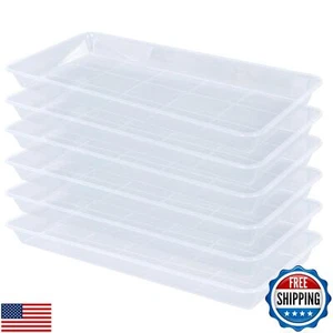 VUWEZ 6 Pack Plastic Plant Trays, Rectangular, Indoors/Outdoors, Drip Tray fo - Picture 1 of 5