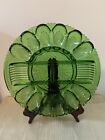 Vtg. INDIANA GREEN GLASS DEVILED EGG PLATE WITH RELISH SECTION PINEAPPLE DESIGN