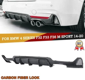 BMW 4er F32 F33 F36 M Sport Quad Auspuff Heckdiffusor Carbon Look 14-18 - Bild 1 von 5