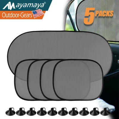 5PCS Car Window Sun Shade Side Front Rear Windshield Cover Mesh Screen UV Visor - Image 1 of 4