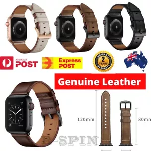 Genuine Leather Strap Watch Band for Apple watch Series 10 9 8 7 6 5 SE 38-49 mm - Picture 1 of 33