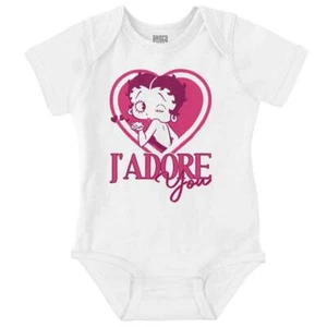 Betty Boop J'Adore You Heart Kiss Cartoon Baby Girls Infant Romper Newborn - Picture 1 of 7