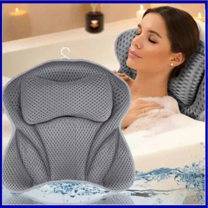Bath Pillow Luxury Waterproof Home Spa Non-Slip Comfort Bathtub Headrest Cushion - Picture 1 of 12