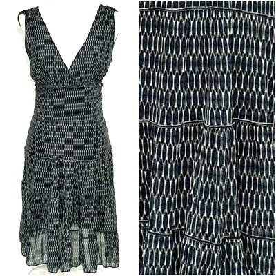 Vestido Studio M Para Mujer Mediano Niveles Volantes Cuello en V Sin Mangas Oficina Iglesia Fecha Foto 1 de 4