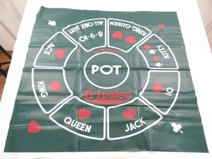 Alfombra de juego de cartas de vinilo Tripoley - Michigan Rummy, Hearts & Poker Cadaco vintage antigua - Imagen 1 de 1