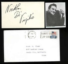 Nicholas Di Virgilio Tenor Metropolitan Opera Signed 3" x 5" Index Card