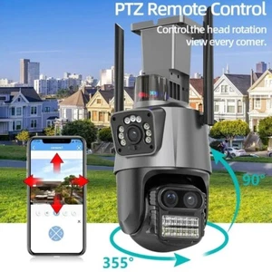 Triple-lens 8X Zoom WiFi Surveillance Camera System with Alarm Wireless CCTV - Picture 1 of 11