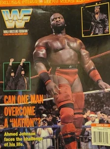 WWF Magazine March 1997 Ahmed Johnson *TRADING CARDS* - Picture 1 of 13