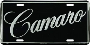 Camaro Silver Lettering Embossed Metal License Plate - Bild 1 von 1