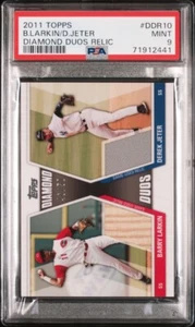 2011 TOPPS DIAMOND DUOS DEREK JETER Jersey BARRY LARKIN Bat PSA POP 1 (46/50) SP - Picture 1 of 2