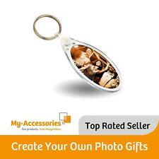 Blank Acrylic Photo Keyring 50 x 25mm Oval IE02 Insert Size - Personalise Gifts
