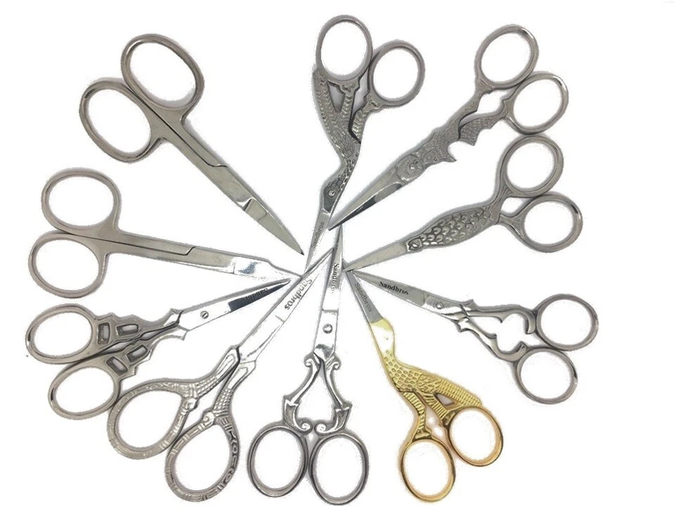 SANDBROS Small Sharp Embroidery Scissors – Fine Tip Thread Cutting Scissors for Sewing