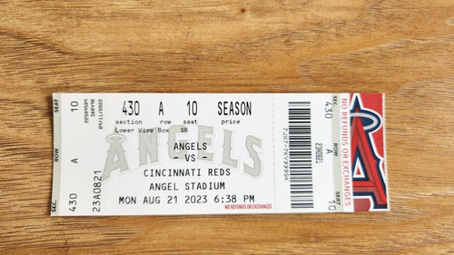 ANGELS 2023 Baseball Nolan Schanuel First RBI Full Ticket Stub 8/21/23 ...