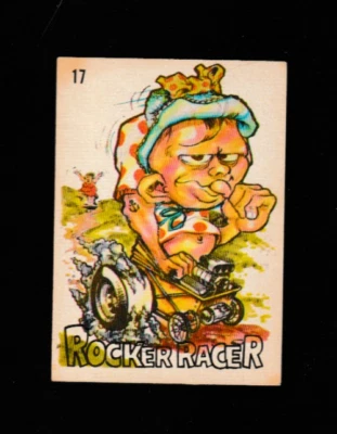 ROCKER RACER #17- Vtg 1969 Original Donruss Odd Rods Sticker Card - 60's Humor - Image 1 of 2