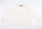 Selected Femme Womens White Crew Neck Acrylic Pullover Jumper Size XL
