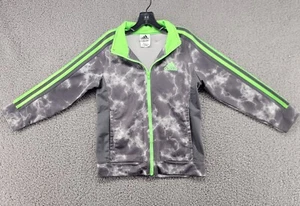 Adidas Track Jacket Youth Size 7 Gray Marble Green - Picture 1 of 7