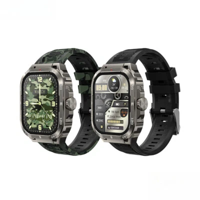 Military Smart Watch Rugged Heart Rate Sport Fitness Tracker IP67 Waterproof - Image 1 of 4