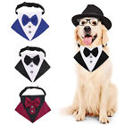 Pet Dog Tuxedo Suit and Bandana Set Wedding Party Formal Bow Tie Neck Collar NEW