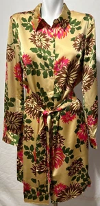 Vestido Camisa Flora Bea Mujer Top Natalie Grande Dorado Verde Rosa Floral Nuevo con Etiquetas - Imagen 1 de 6