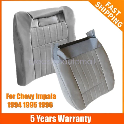 For 1994-1996 Chevy Impala Driver Replacement Perforated Leather Seat Cover Gray - Imagem 1 de 4