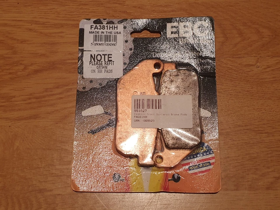 Подходит для HARLEY DAVIDSON XL 883 2004-2013 EBC спеченные передние дисковые тормозные колодки FA381HH - Изображение 1 из 1