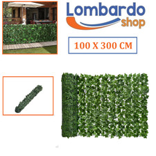 SIEPE FINTA SIEPE ARTIFICIALE FOGLIA EDERA LAURO SINTETICA ANTICADUTA MT 3X1