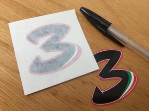 Max Biaggi Nr. 3 Rennnummer (sehr kleines Paar) - Bild 1 von 1