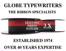 🌎 3 x 'OLYMPIA SM4 or SM4 DELUXE' *BLACK/RED* HIGH QUALITY TYPEWRITER RIBBONS