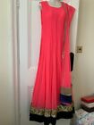 Asian ladies Deep pink Wedding Party dress With trousers and chuni. Size 12