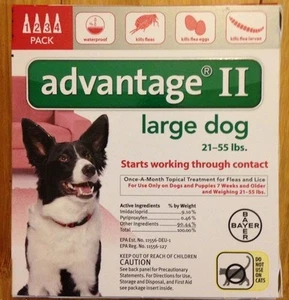K9 K-9 Advantage II Dogs 4 Pack Flea Lice Medicine 21-55 Pounds US EPA Approved - Picture 1 of 1