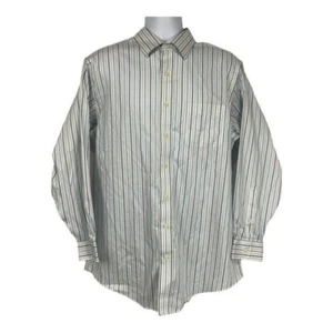 Kirkland Signature Mens Slim Fit Non-Iron Striped Dress Shirt 17 - Picture 1 of 5