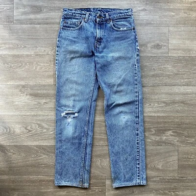 Vintage Levi's 505 Jeans Acid Washed Size 29X29.5 Distressed USA Made 90s - Image 1 of 4
