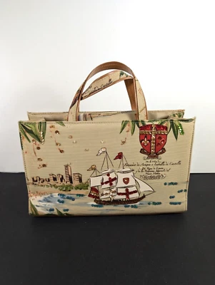 Cartera estilo vintage reproducción lentejuelas cuentas escena barco pirata adornada Foto 1 de 4