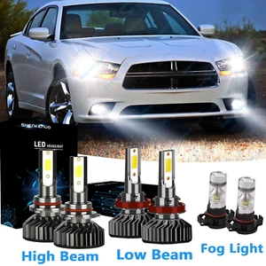 For Dodge Charger 2011 2012 2013 2014 Front LED Headlight Hi-Lo Fog Light Bulb - Foto 1 di 12