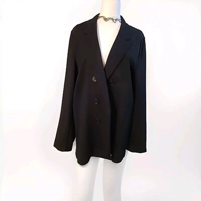 Worthington Black Open Front Ultra Stretch Ponte Knit Blazer Sz L New - Imagem 1 de 4