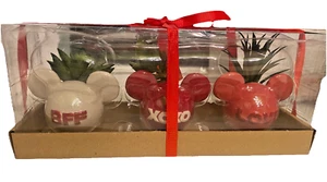 Disney Mickey Ears Succulent Holders Planters Pots Gift Set LOVE BFF XOXO - Picture 1 of 8