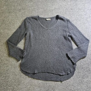 Wooden Ships Sweater Womens Large Gray Mohair Wool Open Knit Long Sleeve Casual - Picture 1 of 10