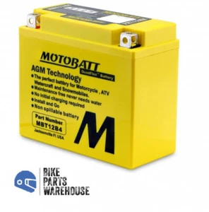 Kawasaki ZX 10 R NINJA 2004-2010 MBT12B4 AGM Motobatt Upgrade Battery - Picture 1 of 4