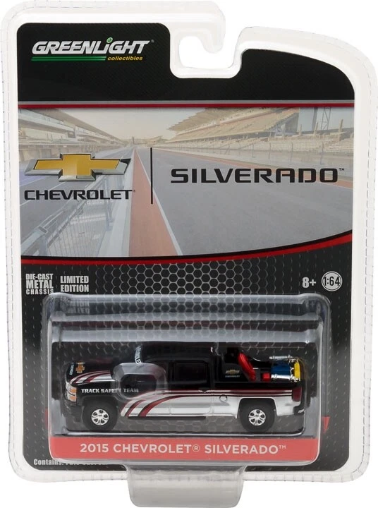 Greenlight 1/64 2015 Chevy Silverado IN Nero Con Sicurezza Equipment Camion Bed - Immagine 1 di 1