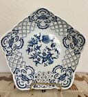 Vintage Blue Danube China  Blue Onion  Reticulated 8 Scalloped Edge Bowl Japan