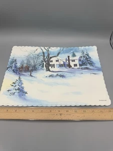 10-Pack Vintage Winter Scene Paper Placemats Wisconsin Tissue - Picture 1 of 3