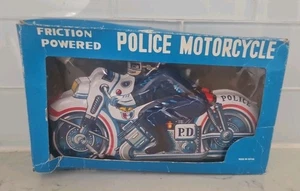 Vintage 1960's Tin Friction Police Motorcycle Toy made in Japan - Picture 1 of 5