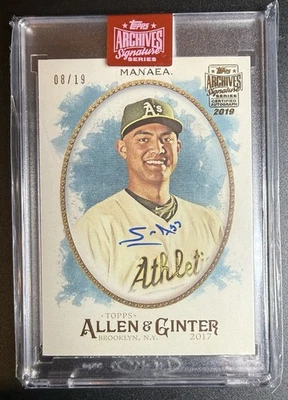 Sean Manaea 2019 Topps Archives Signature Series 2017 Allen & Ginter  Auto /19 - Image 1 of 4