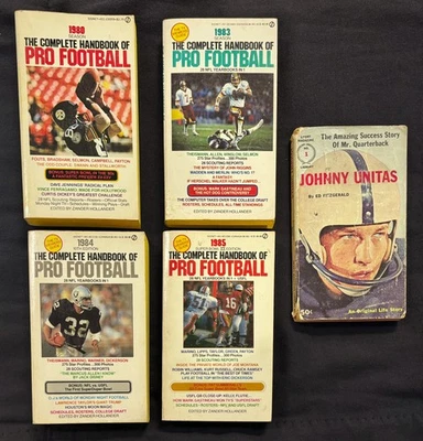 Lot of 4 Complete Handbook of Pro Football 1980's & Johnny Unitas Biography - Image 1 of 3