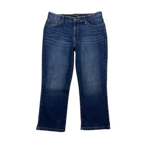 Lee Mid Rise Regular Fit Crop Jeans Dark Wash Size 12 - Picture 1 of 4
