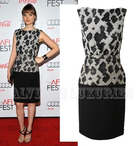 VESTIDO BALENCIAGA ESTAMPADO SERPIENTE PIXELADO MEZCLA LANA CELEBRIDADES AMOR $1,745 talla 40 EE. UU. 6 - Imagen 1 de 9